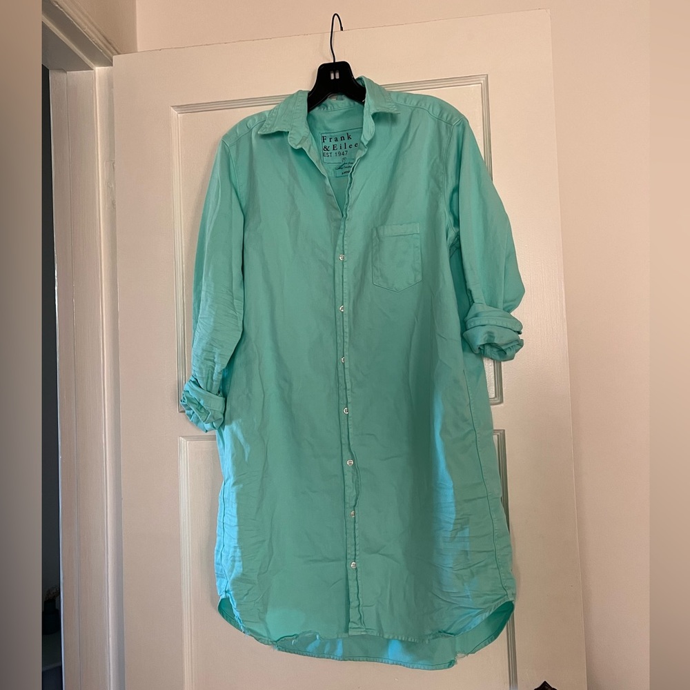 Frank & Eileen Mary Shirtdress in Spearmint Famous Denim